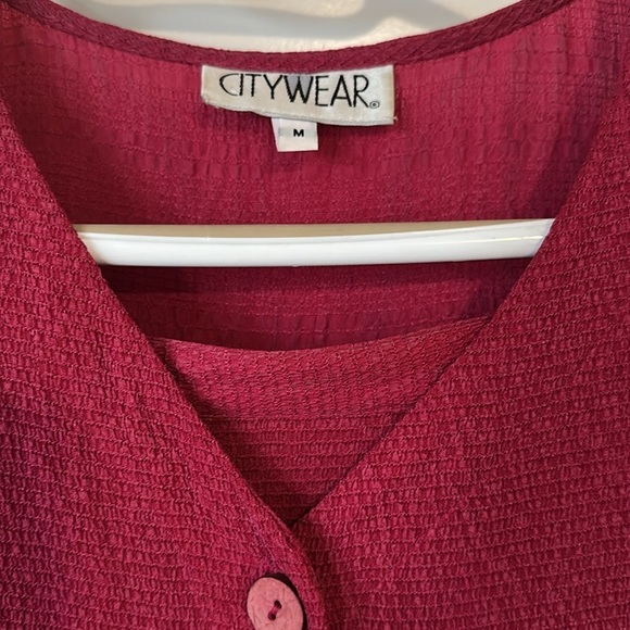 CITY WEAR | Vintage Elegant Burgendy Rayon Women's Skirt Set - Picture 5 of 16